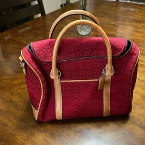 Coach Red and Tan Handbag